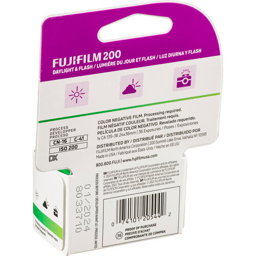 FUJIFILM 200 Color Negative 35mm 36EXP - Single Roll (Carded)