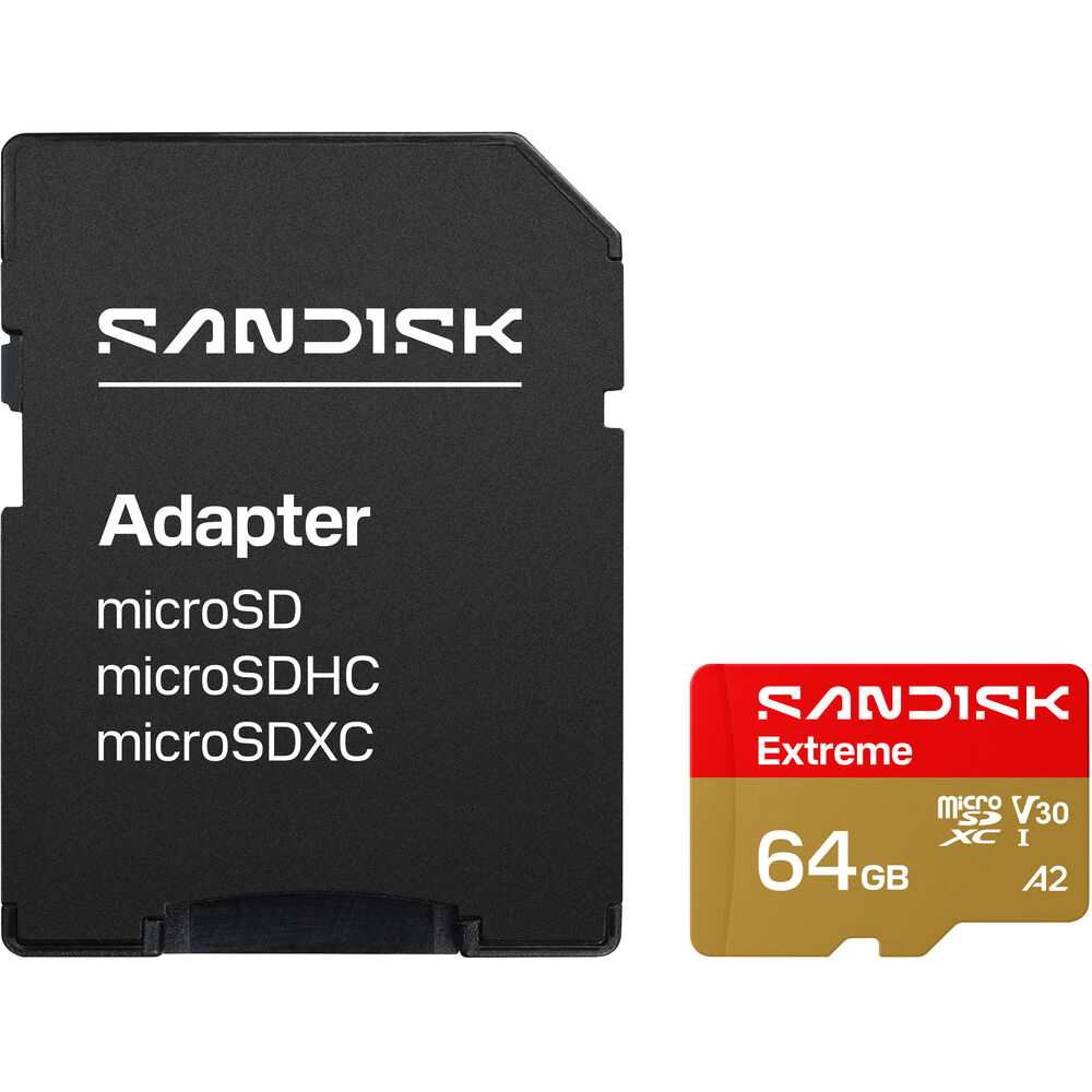 SanDisk 64GB Extreme UHS-I V30 microSDXC Memory Card