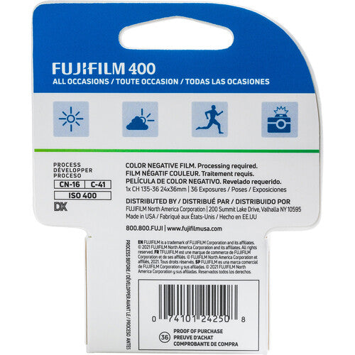 FUJIFILM 400 Color 35mm 36EXP - Single Roll (Boxed)