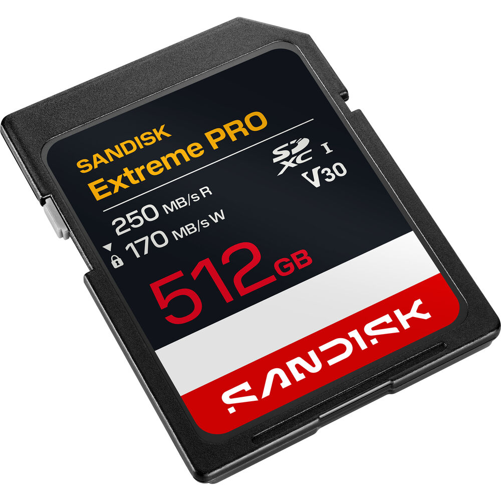 SanDisk 512GB Extreme PRO UHS-I V30 SDXC Memory Card
