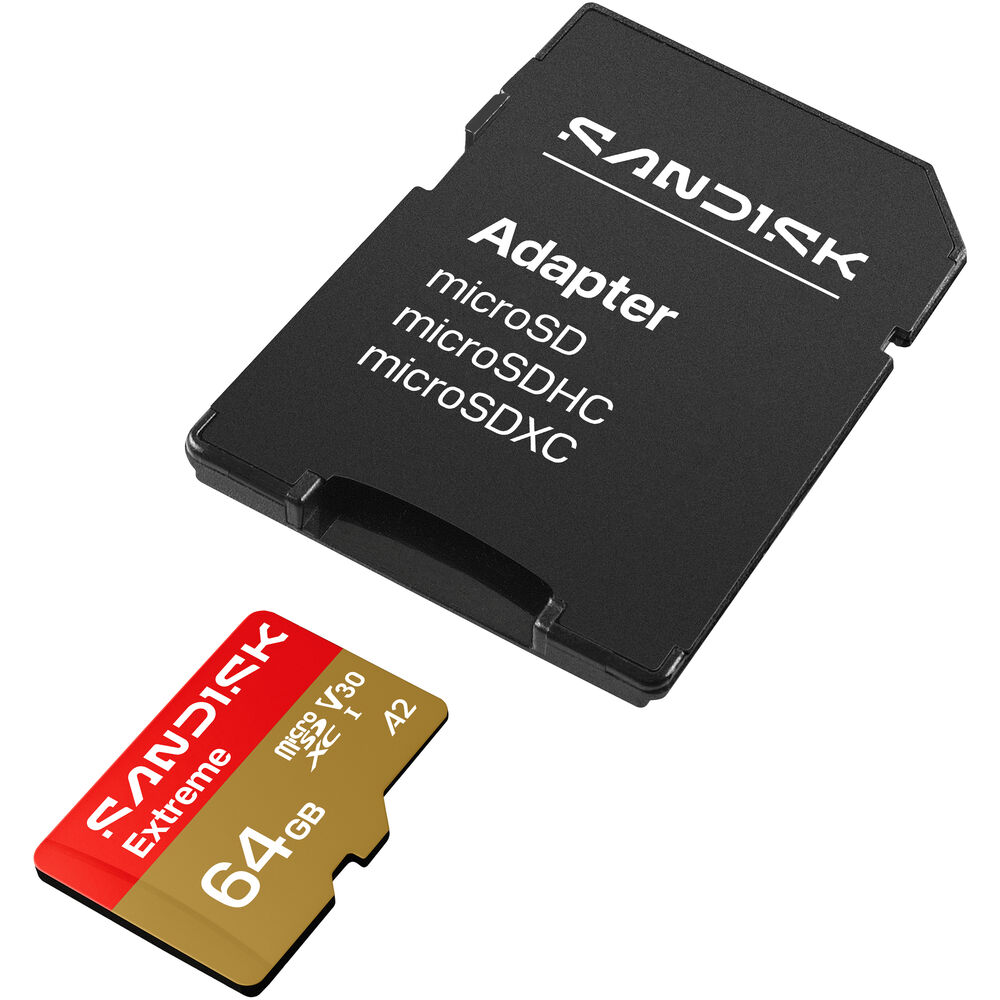 SanDisk 64GB Extreme UHS-I V30 microSDXC Memory Card