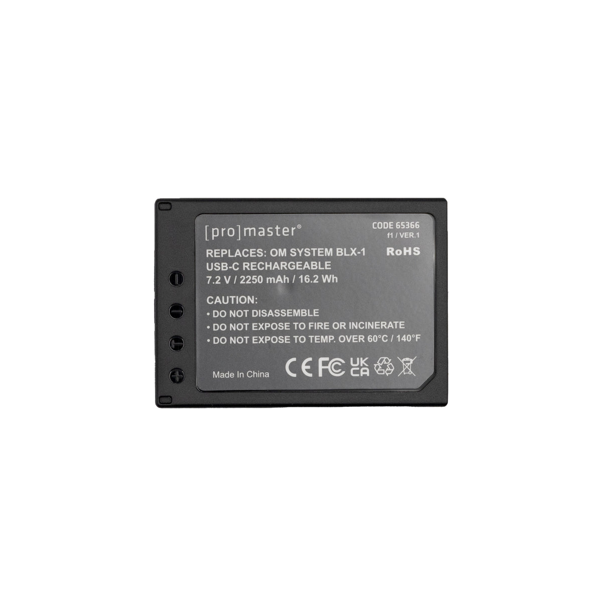 Promaster OM System BLX-1 with USB-C Charging (7.2V/2250M)