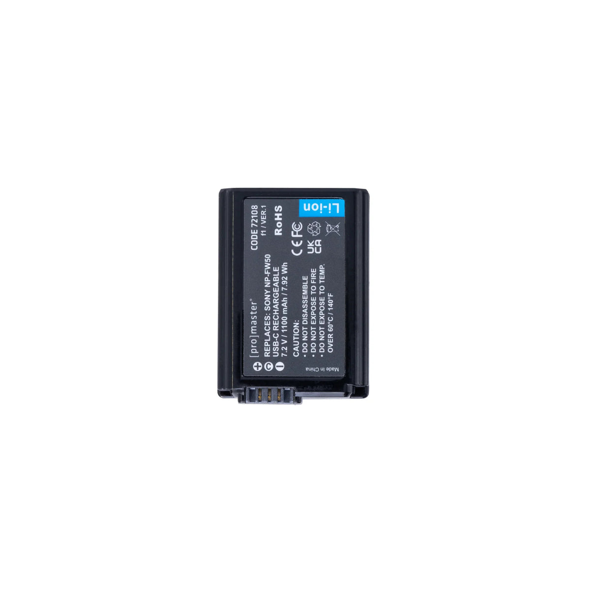Promaster Sony NP-FW50 with USB-C Charging (7.2V/1100M)