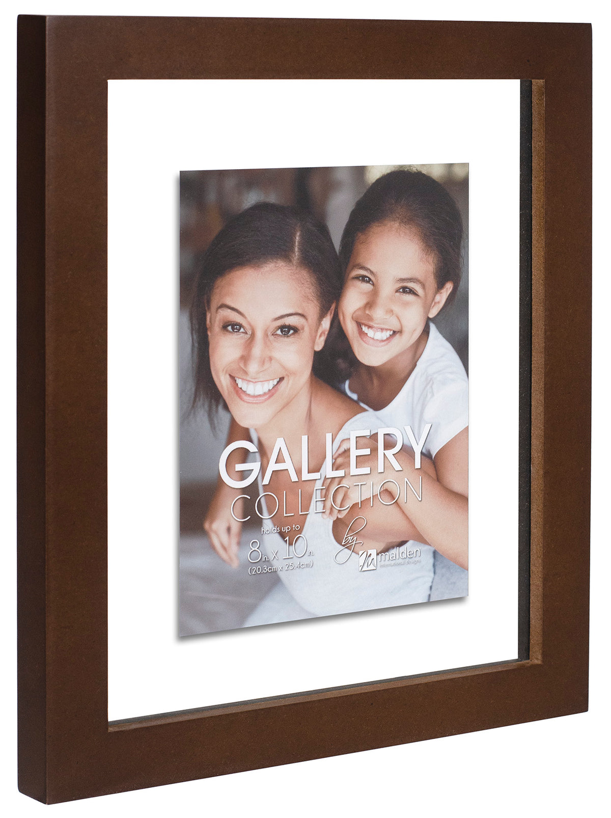 Malden Glass Floater 8x10/5x7  Walnut Frame